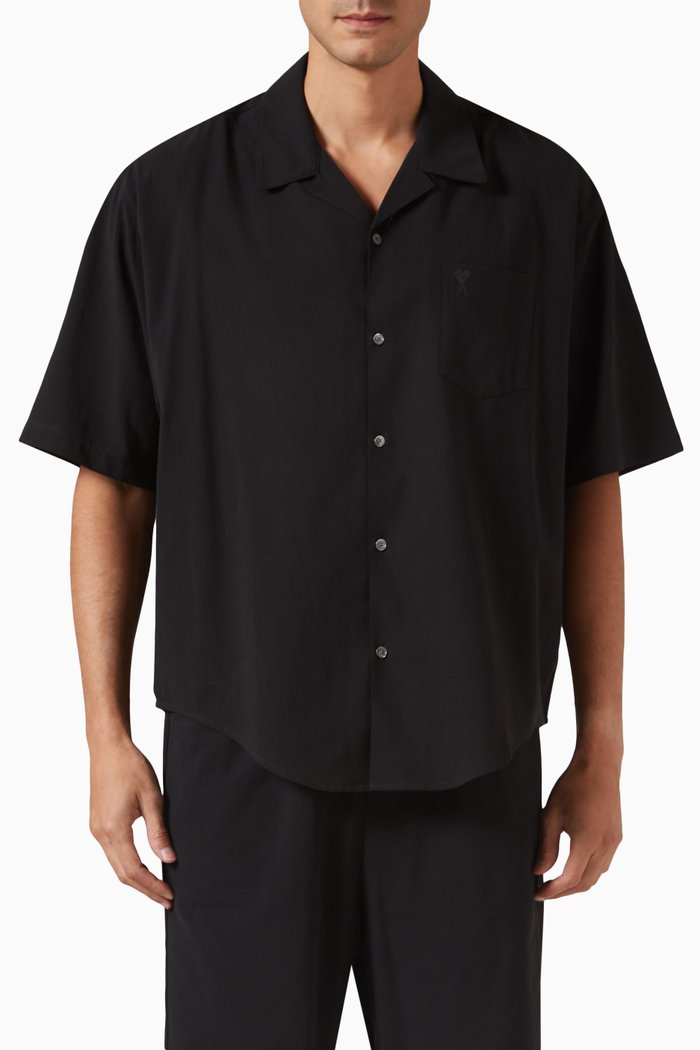 

Embroidered-logo Shirt in Cotton, Black