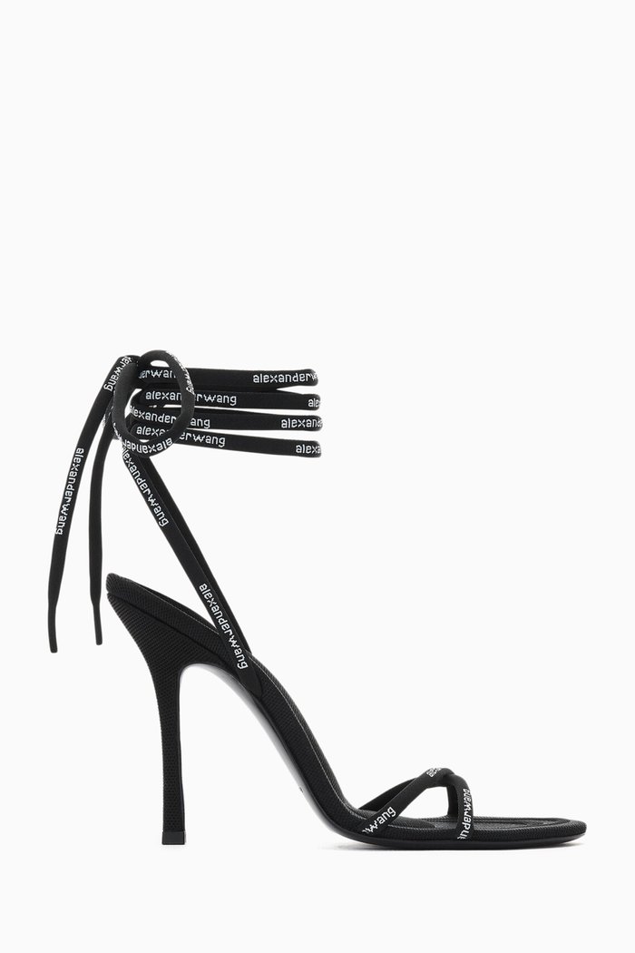 

Helix 105 Strappy Sandals in Leather, Black