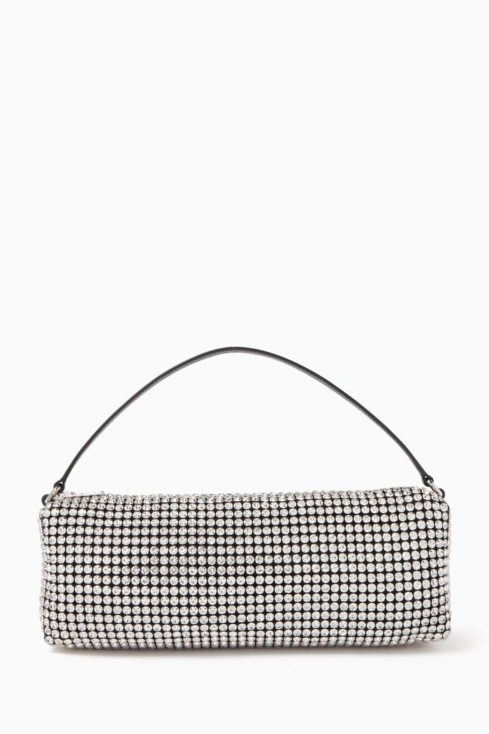 

Heiress Flex Embellished Shoulder Bag in Leather, White
