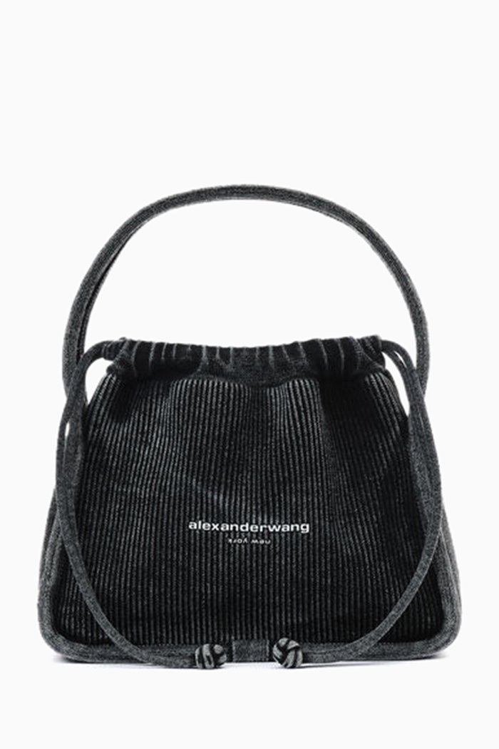 

Small Ryan Bag in Ribbed Knit, Grey