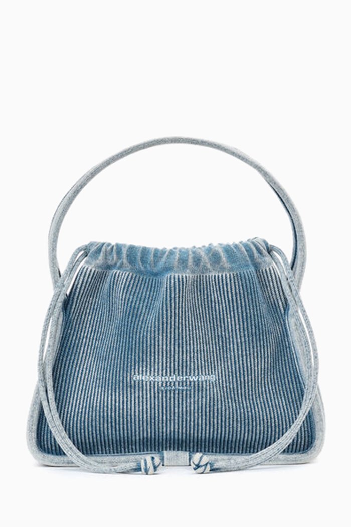 

Small Ryan Bag in Ribbed Knit, Blue