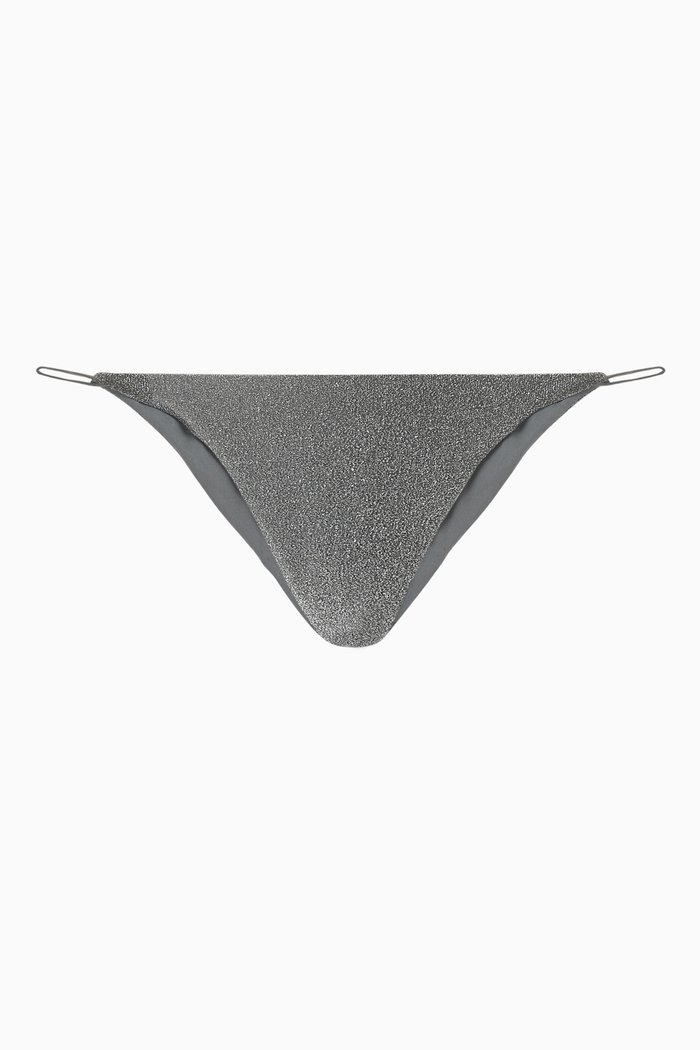

The String Bikini Briefs in Lurex, Silver