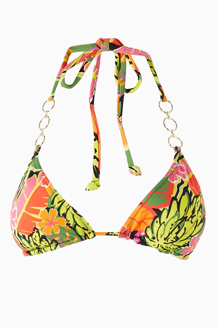 

The Triangle Bikini Top is Eco Lycra, Multicolour