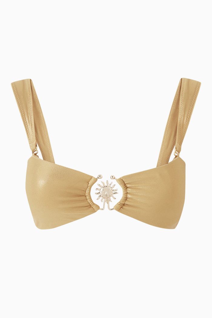 

The Luxe Bandeau Top in Stretch Lamé, Gold