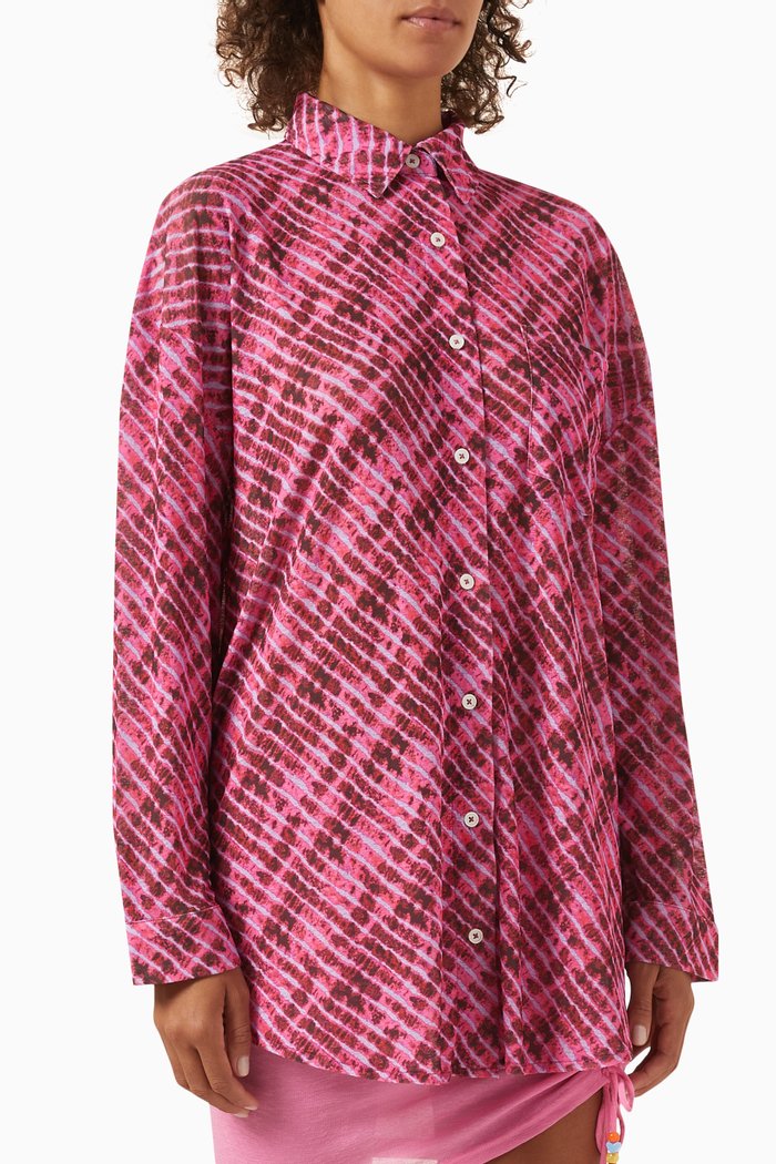 

The Over Shirt in Mesh, Purple