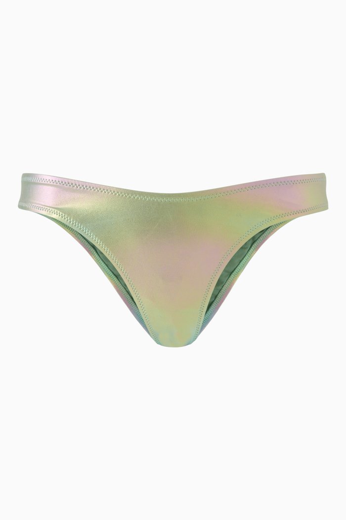 

The Luxe 90's Bikini Briefs in Stretch Lamé, Blue