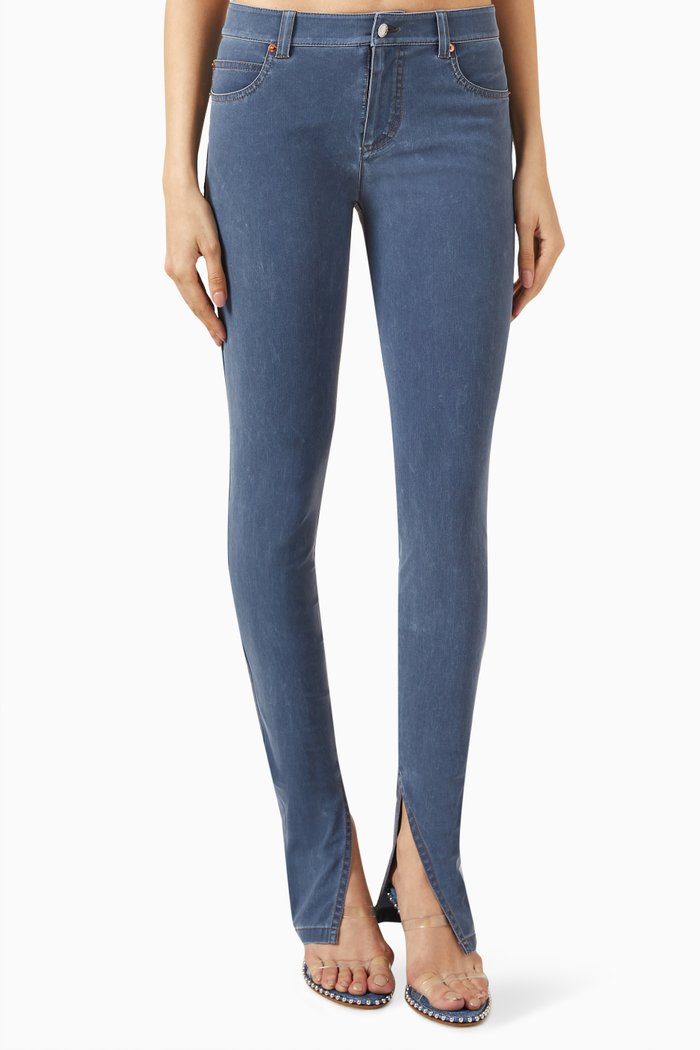 

Leggings in Denim Trompe-l'oeil, Blue