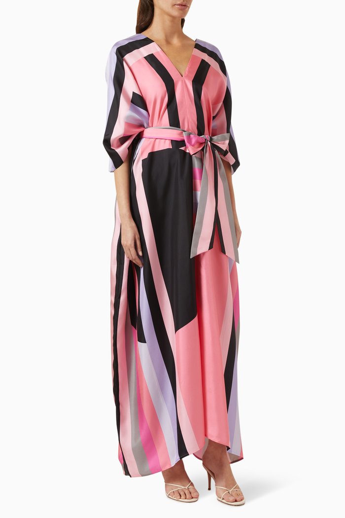 Billie Capri Maxi Dress in Silk, Pink