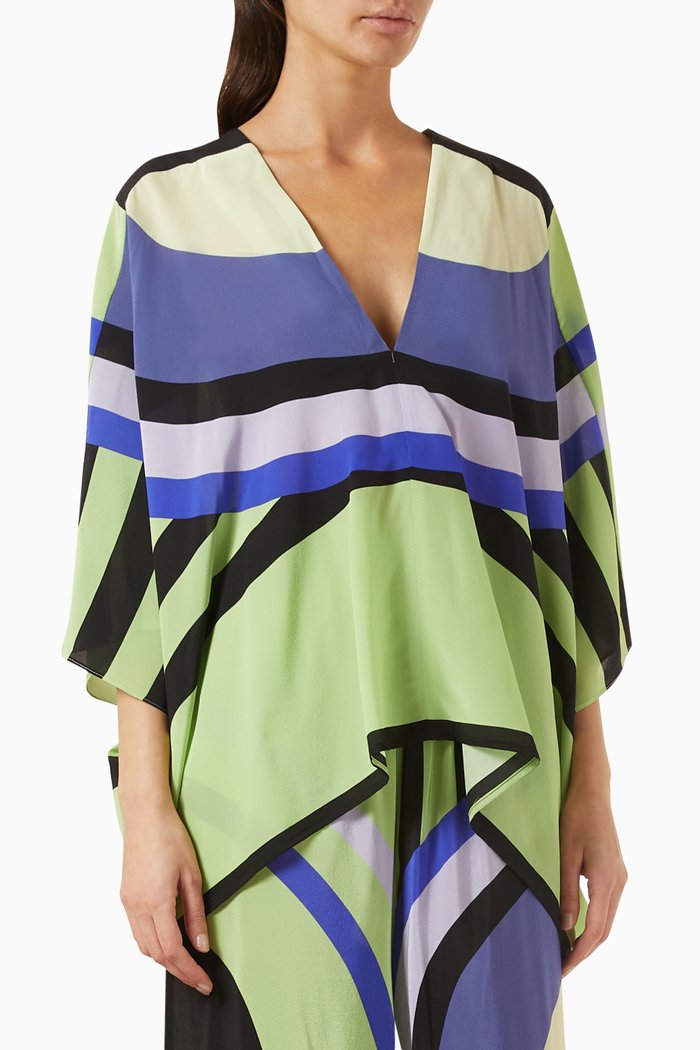 

Emilie Majorca Scarf Top in Silk, Green