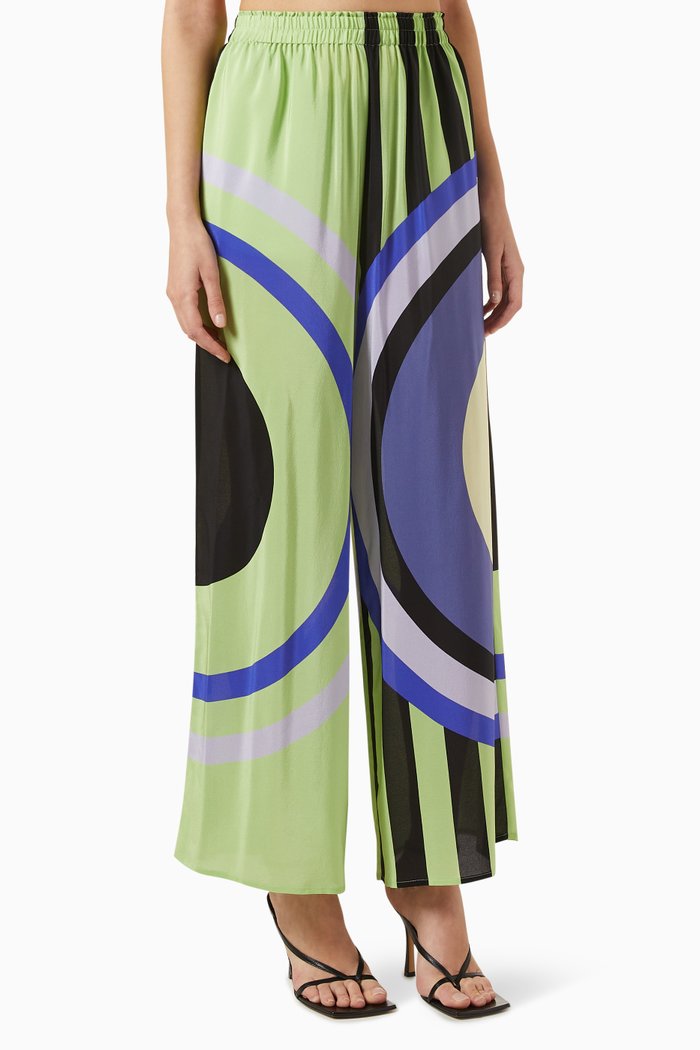 Emilie Lisbon Pants in Satin, Green