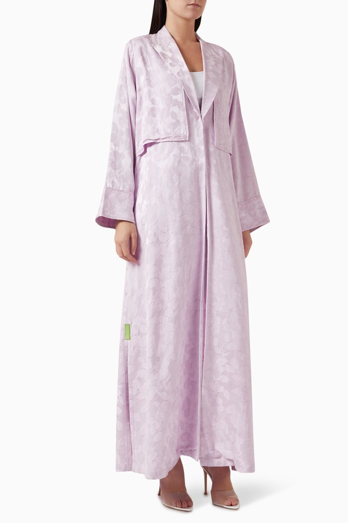 

Peak Lapel Collar Abaya, Pink