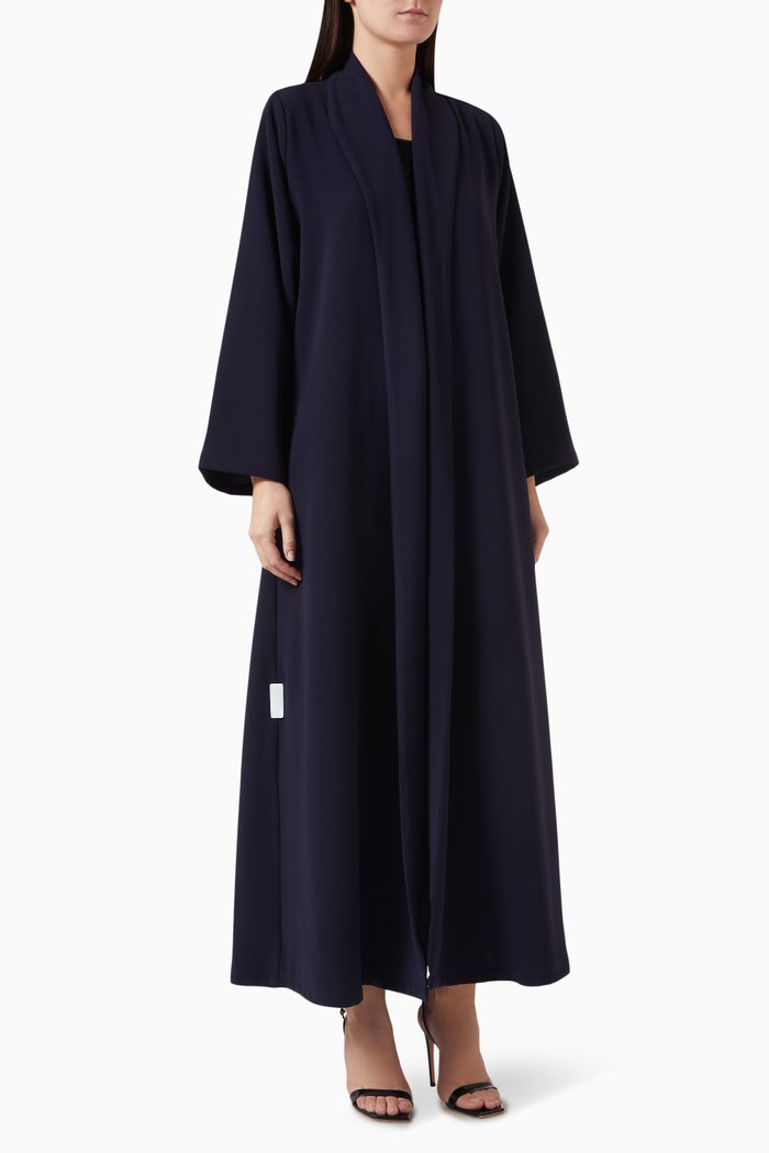 

Zainah Jacket Sleeves Abaya in Polycrepe, Blue