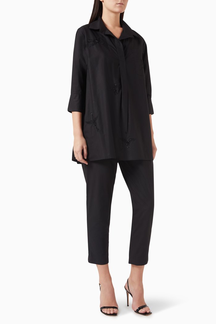 

Neela Co-ord Set in Cotton Poplin, Black