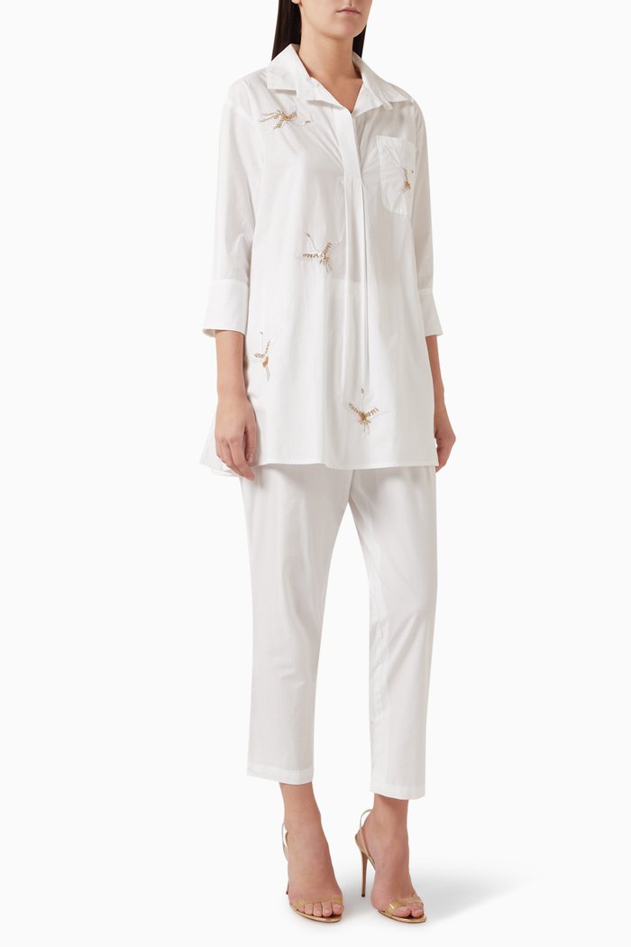 

Neela Co-ord Set in Cotton Poplin, White