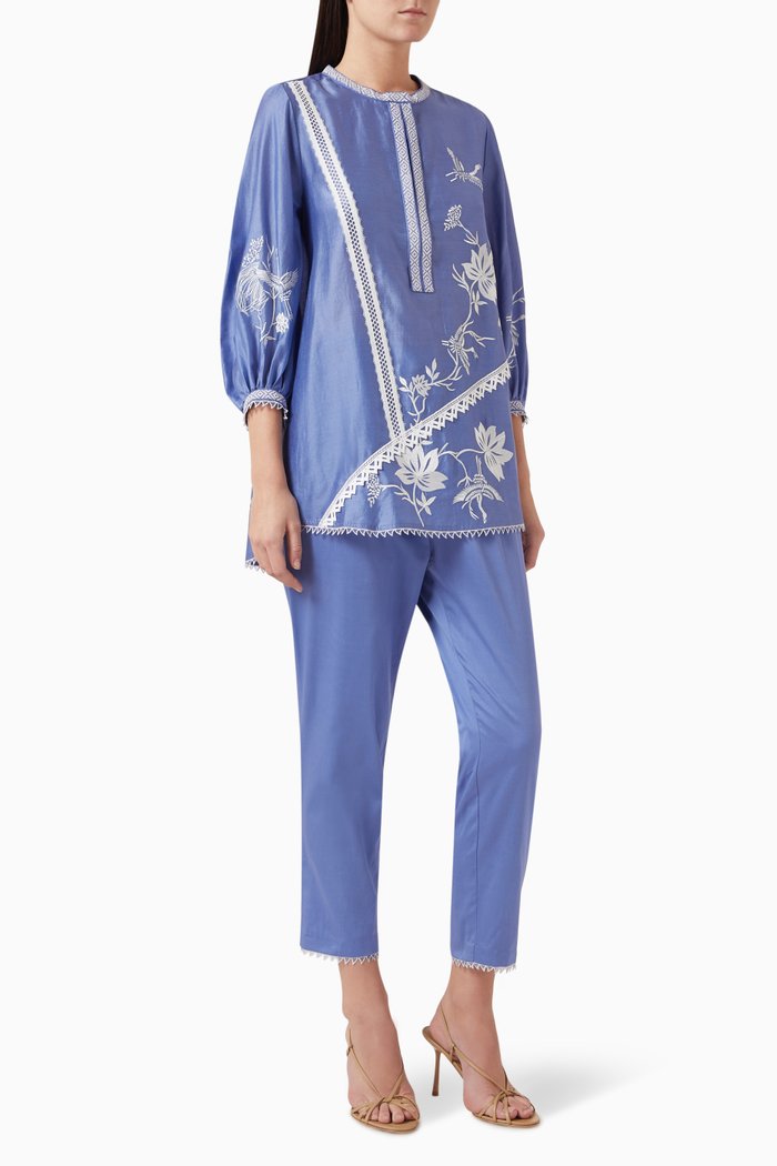 

Asha Co-ord Set in Silk & Satin, Purple