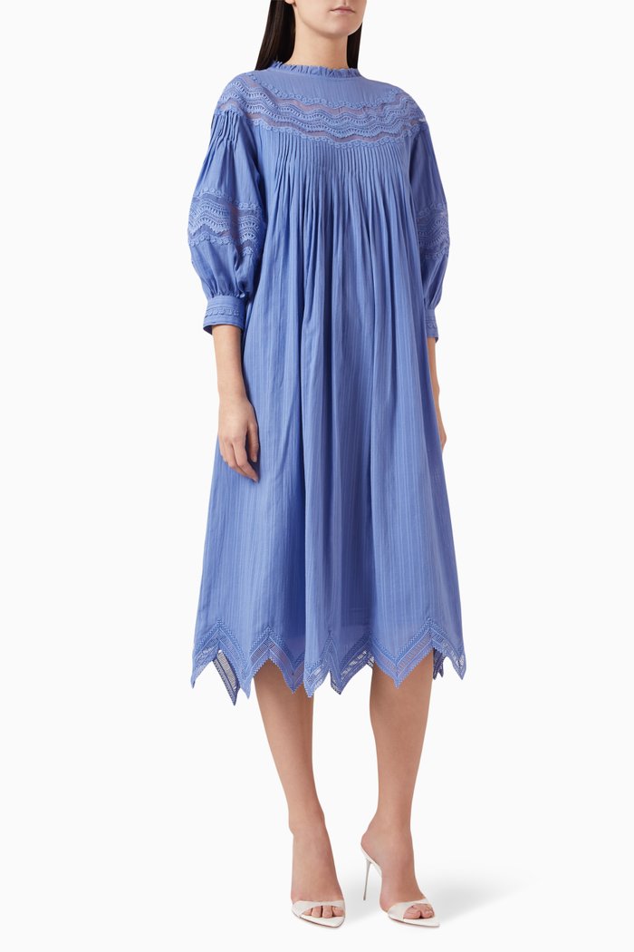 

Lea Tunic Mini Dress in Cotton Voile, Purple