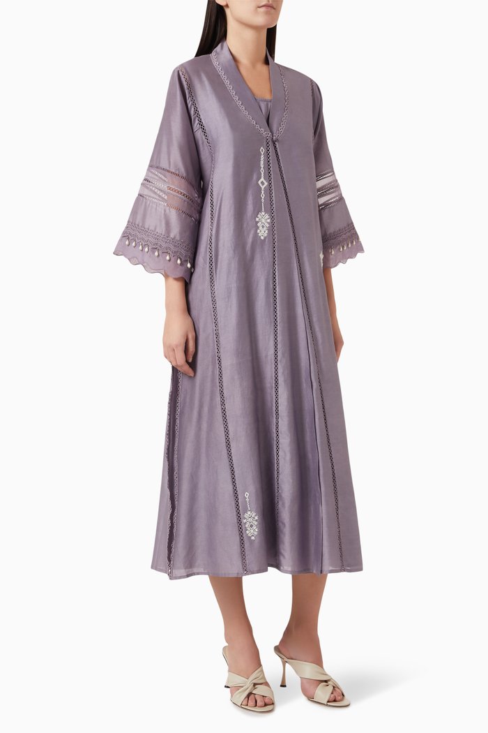 

Ambreen Midi Dress in Silk, Purple