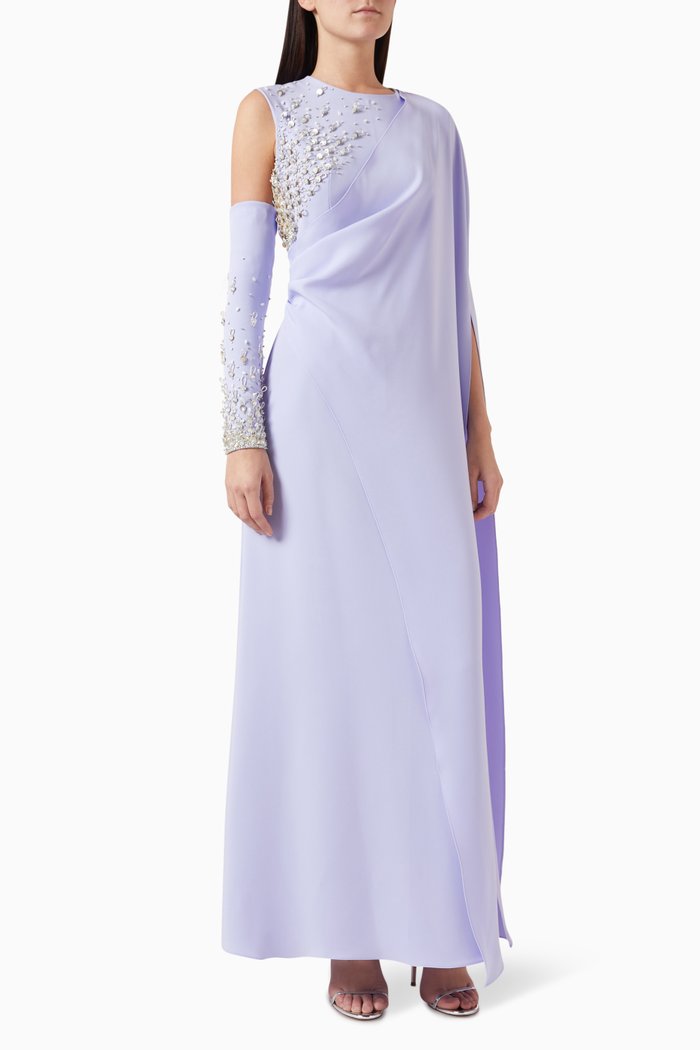 

Kilah Embellished Cape Dress, Purple