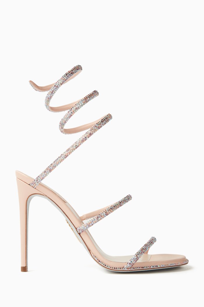 

Cleo Embellished 105 Sandals in Satin, Pink