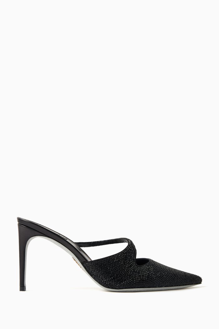 

Rhinestone-embellished 80 Pumps in Satin, Black