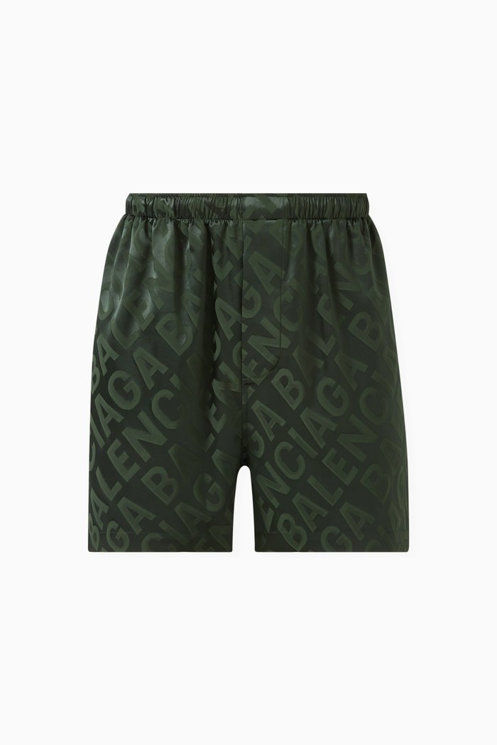 

Unisex All-over Logo Pyjama Shorts in Jacquard, Green