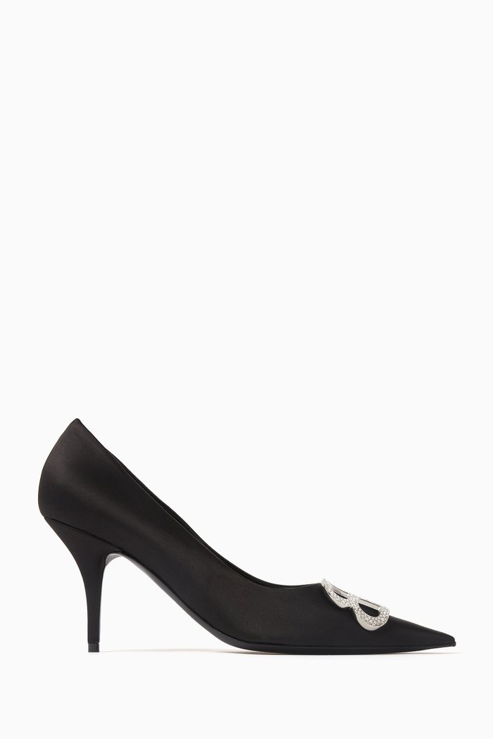 

BB Knife 80 Embellished Pumps in Satin, Black