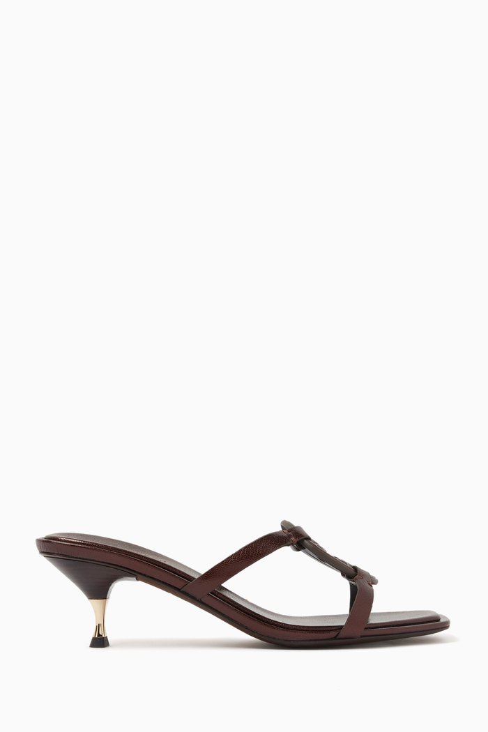 

Miller Bombé 55 Sandals in Leather, Burgundy