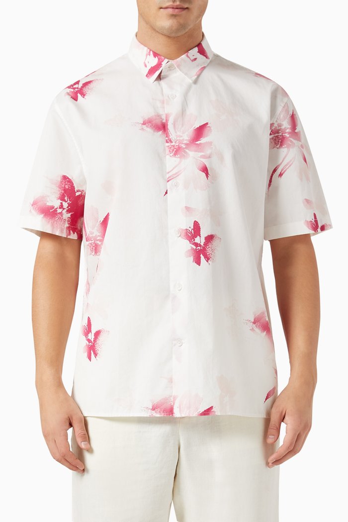 

Faded Floral Shirt in Cotton-blend, Multicolour