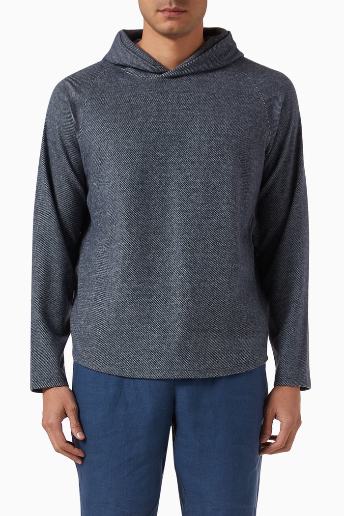 

Pullover Hoodie In Broken Twill, Neutral