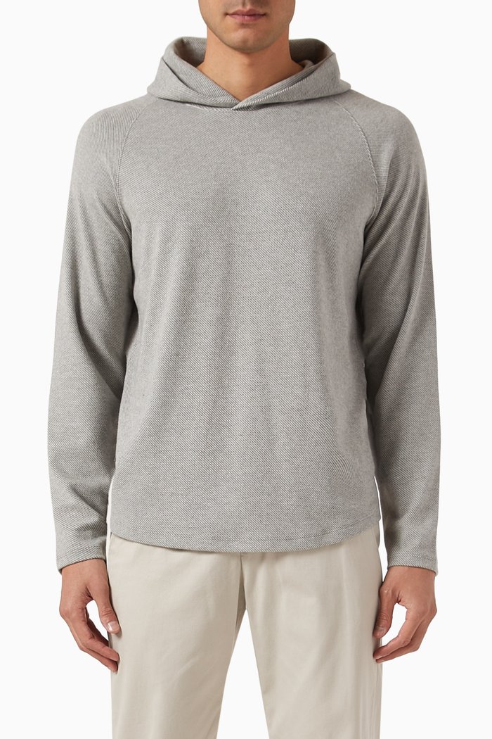 

Pullover Hoodie In Broken Twill, White