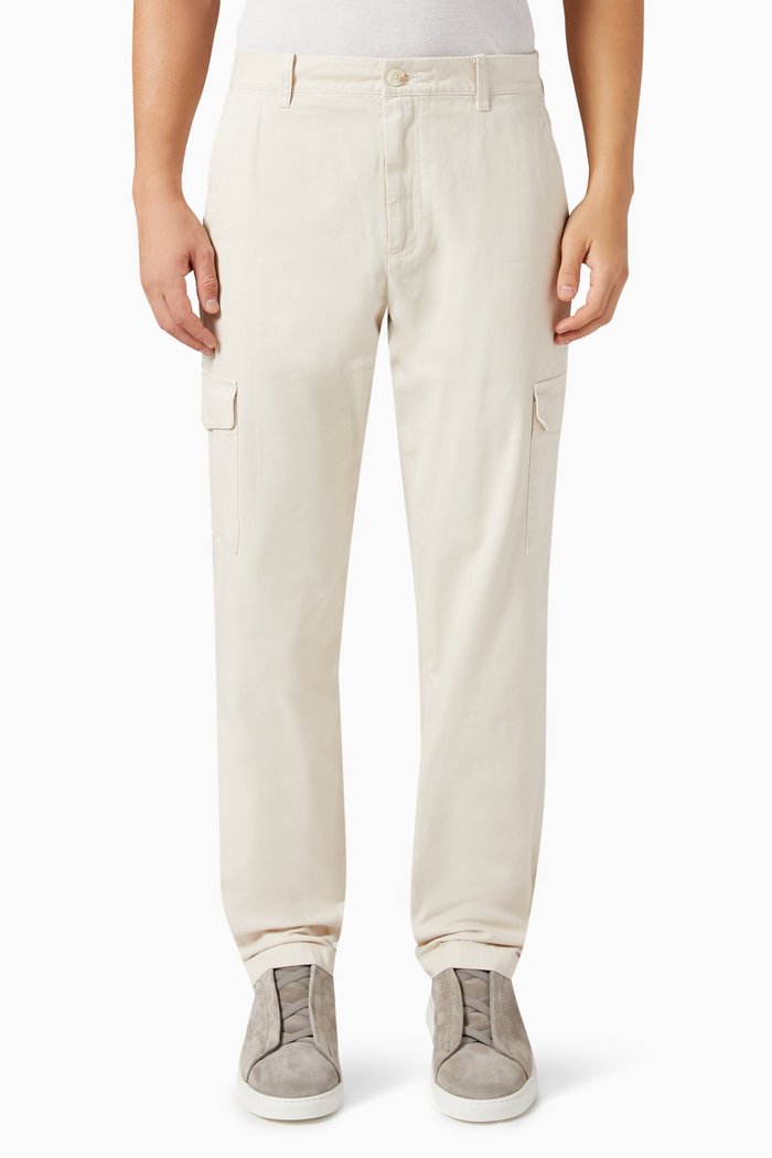 

Garment-dyed Cargo Pants in Cotton-twill, Neutral