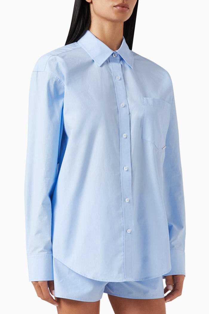 

Logo Boyfriend Shirt in Cotton, Blue