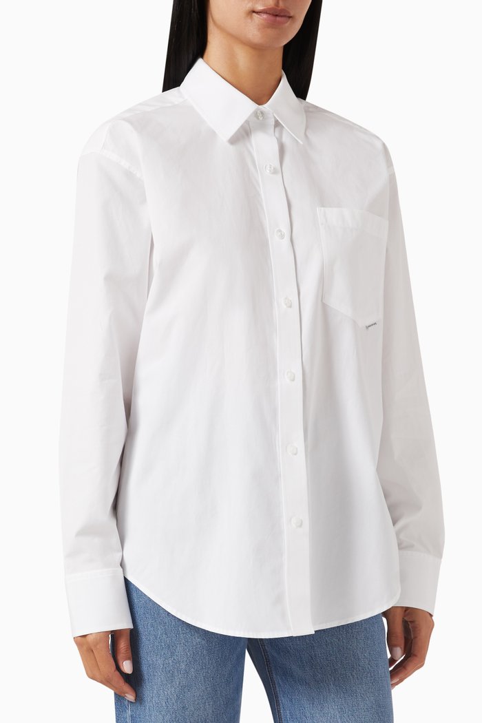 

Logo Boyfriend Shirt in Cotton, White