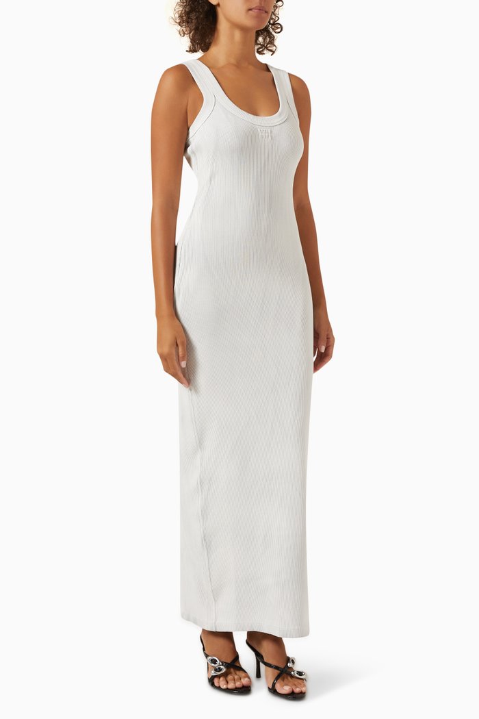 

Logo Tank Maxi Dress in Cotton, White