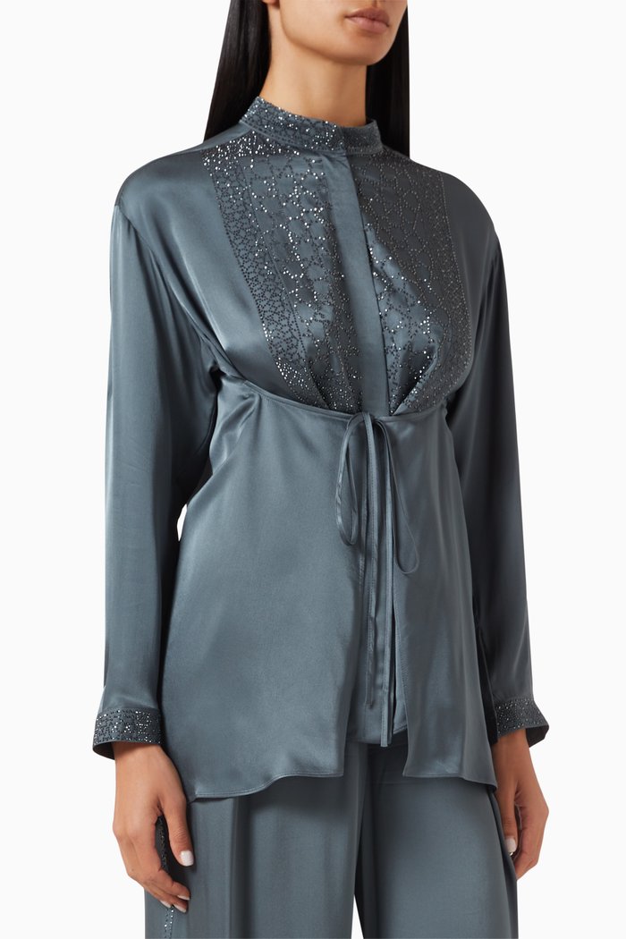 

Embellished Front Top, Green
