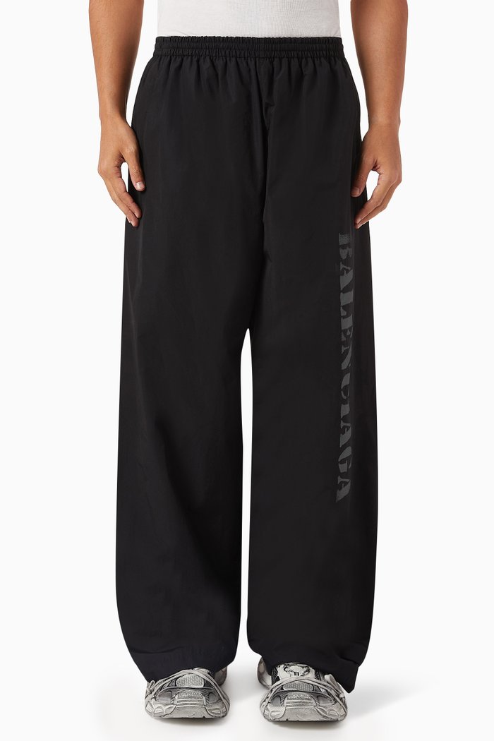 

Stencil Type Tracksuit Pants in Techno Poplin, Black