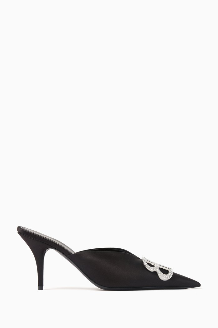 

Embellished BB Knife Pumps in Satin, Black