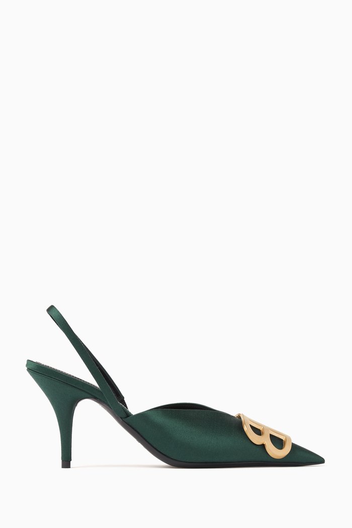 

Rhinestone BB 80 Slingback Pumps inSatin, Green