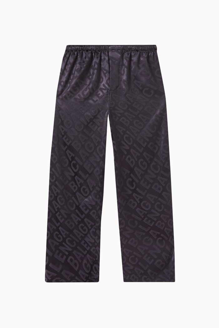 

Unisex All-over Logo Pyjama Pants in Jacquard, Grey