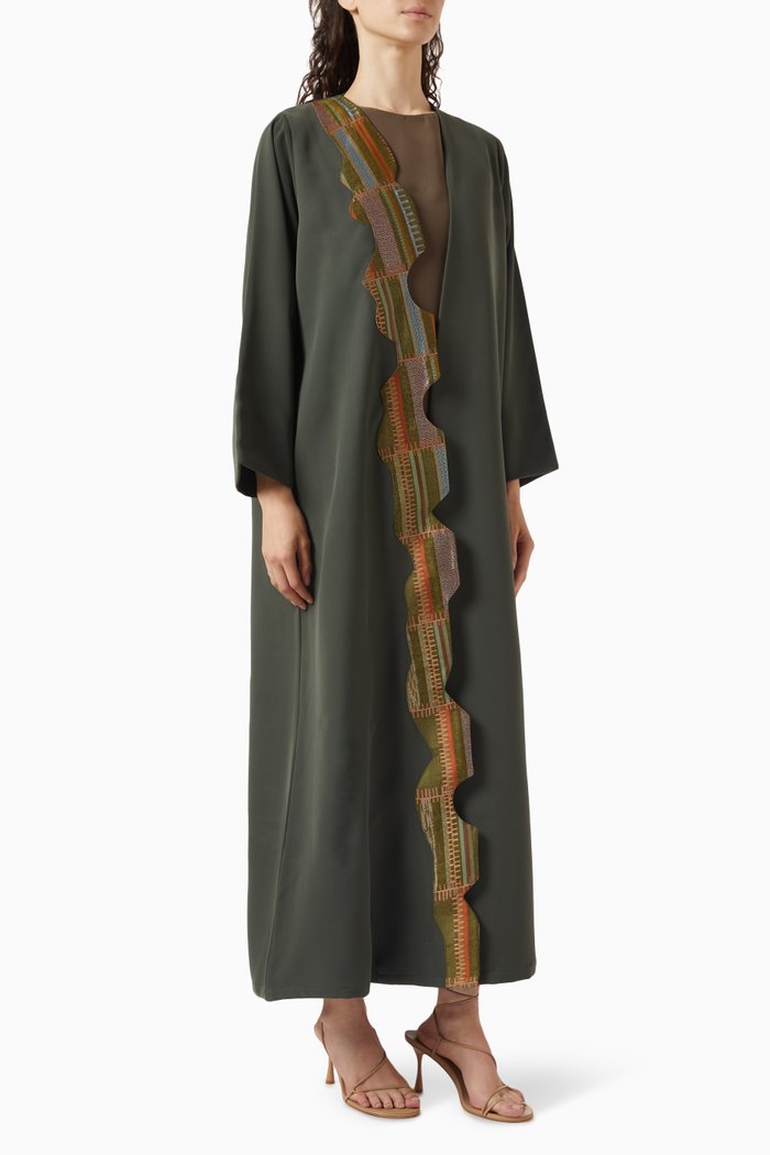 

Begonia Abaya Set in Crepe, Green