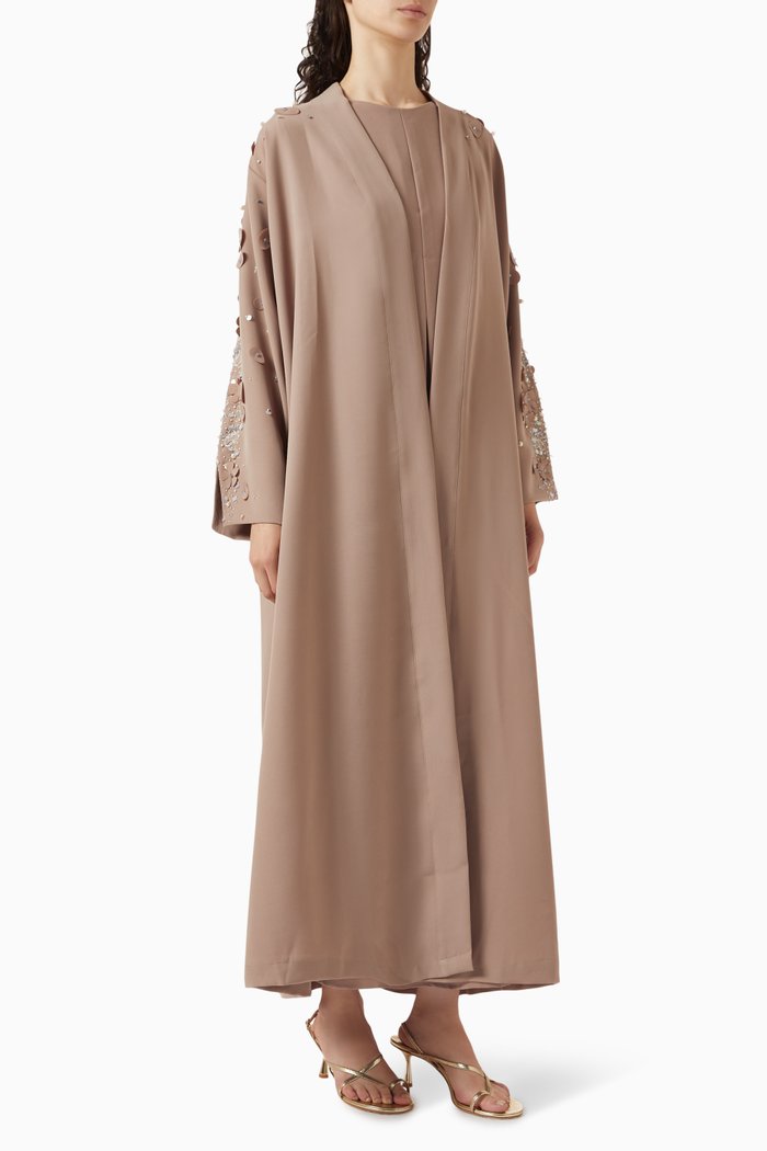 

Alyssa Abaya Set in Crepe, Neutral