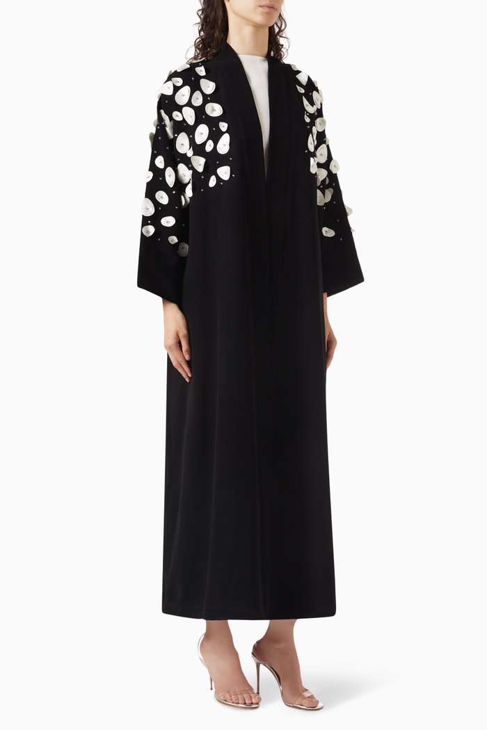 

Black Rose Abaya Set in Crepe