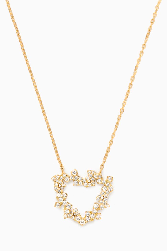 

Hobb Diamond Heart Necklace in 18kt Gold, Yellow