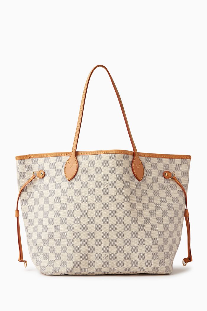 

Neverfull MM Tote Bag in Damier Azur Canvas, White