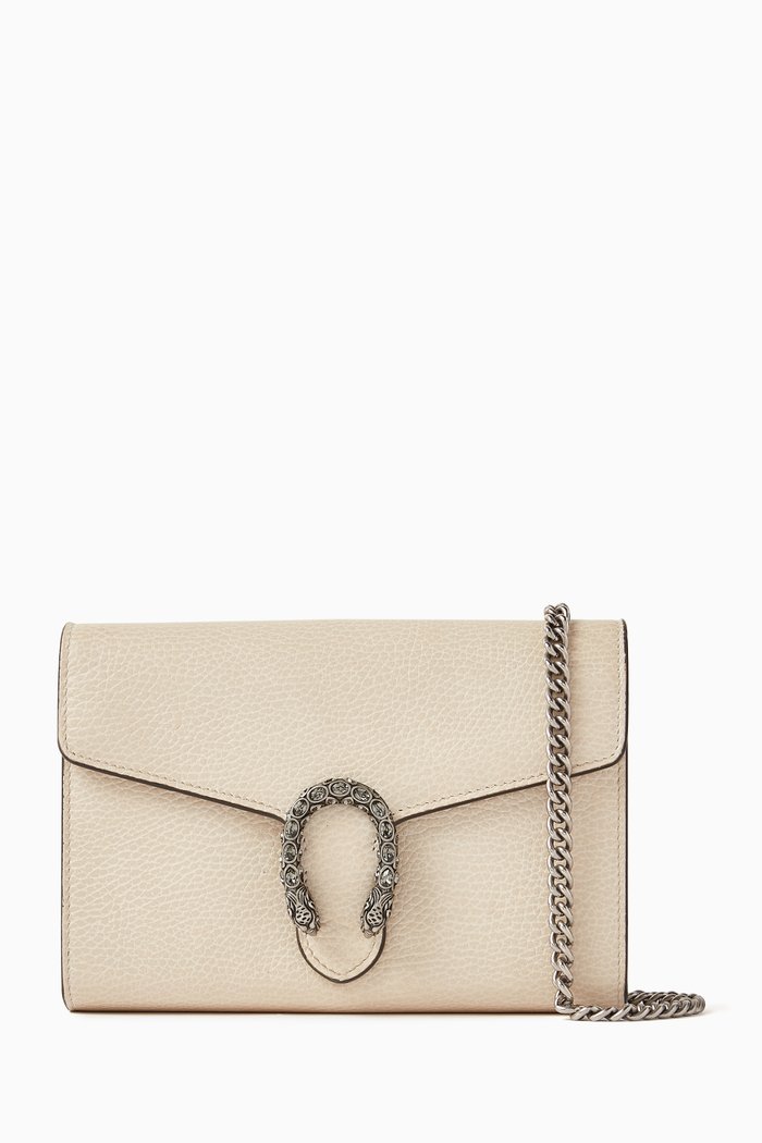 

Mini Dionysus Chain Bag in Leather, White