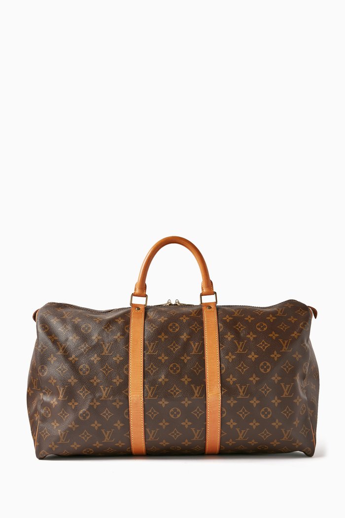 

Keepall Bandoulière 50 Duffle Bag in Monogram Canvas, Brown