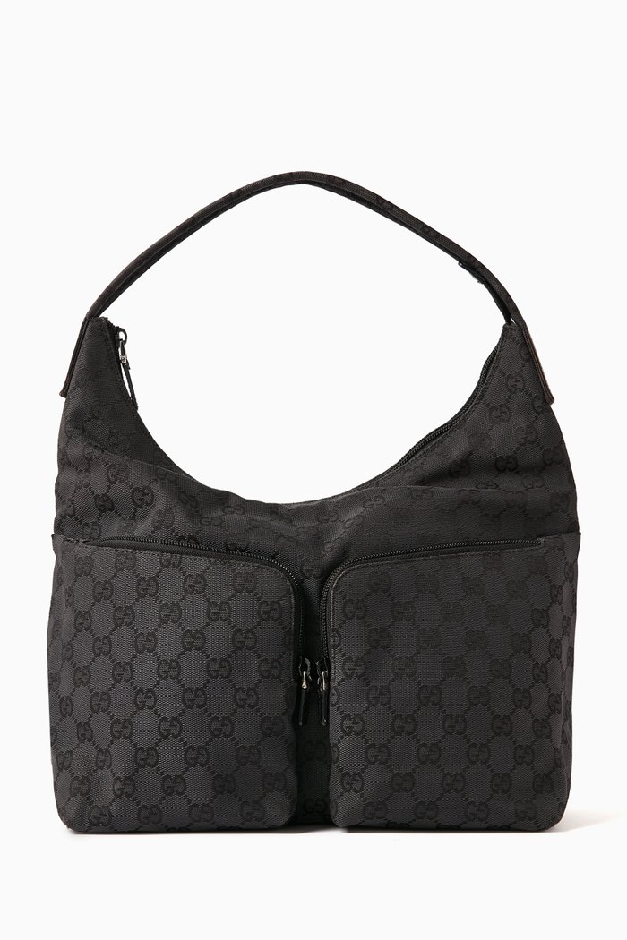 

GG Shoulder Bag in Canvas, Black