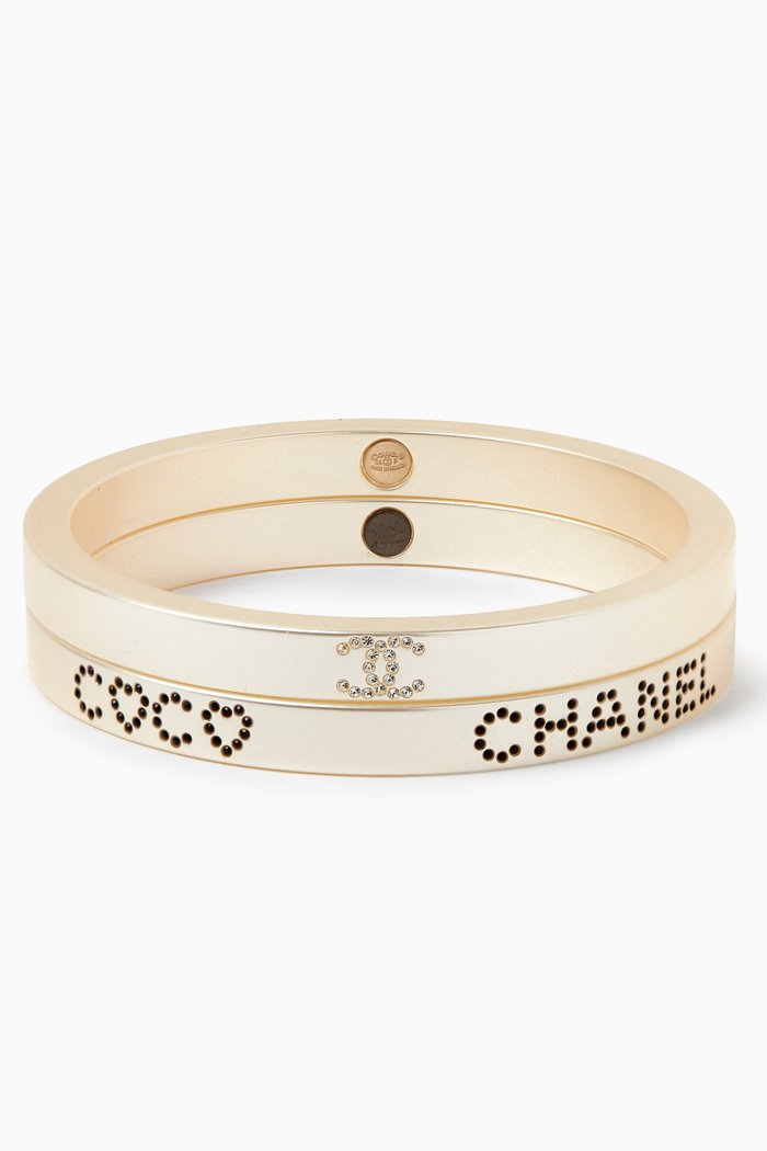 

CC Bangles, Set of 2, White