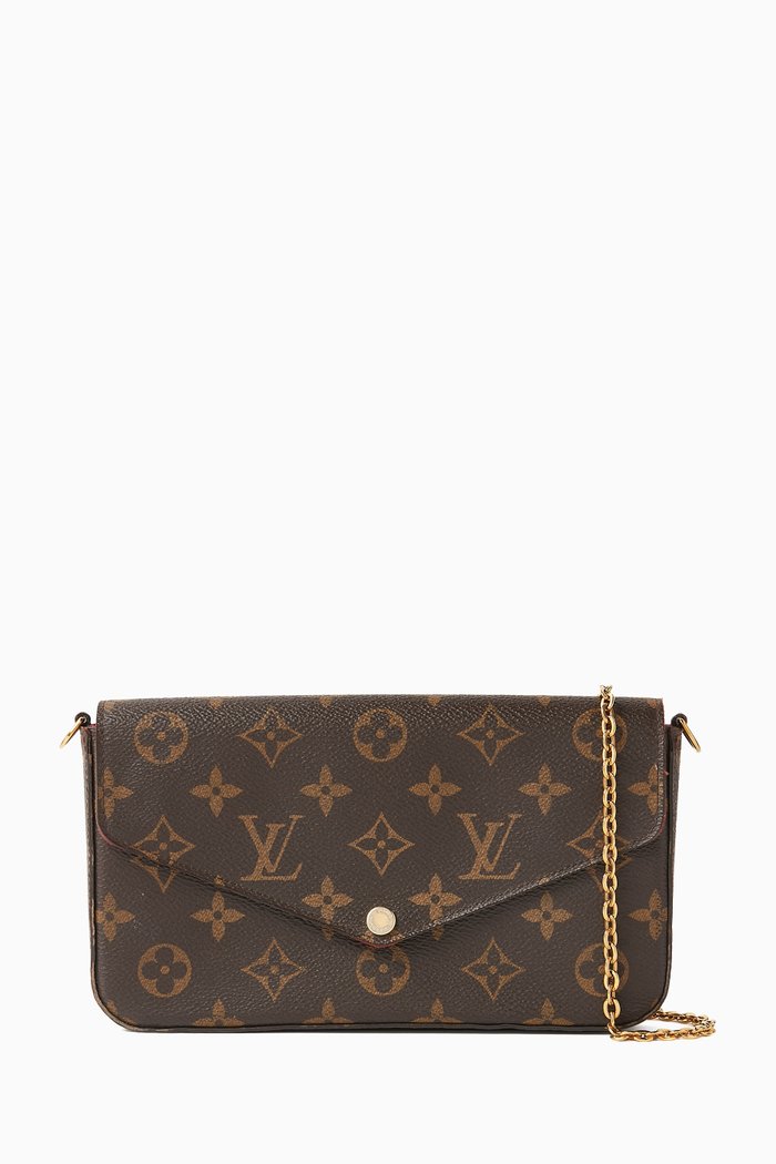 Pochette Félicie Crossbody Bag in Monogram Canvas, Brown