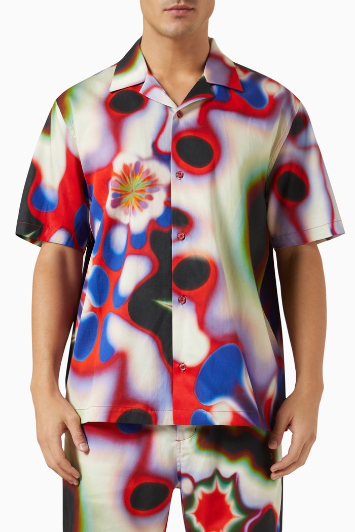 Poppy Print Shirt in Tencel, Multicolour